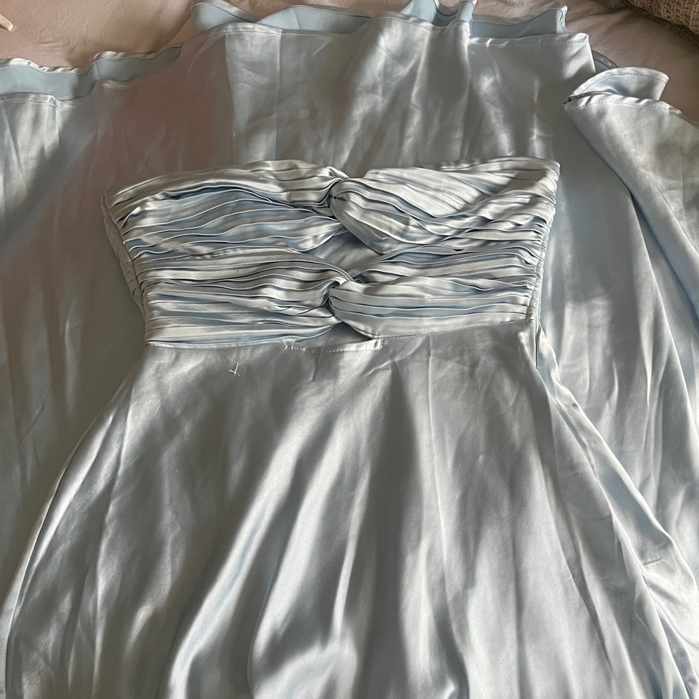 Showpo Elegant Light Blue Strapless Dress🦋